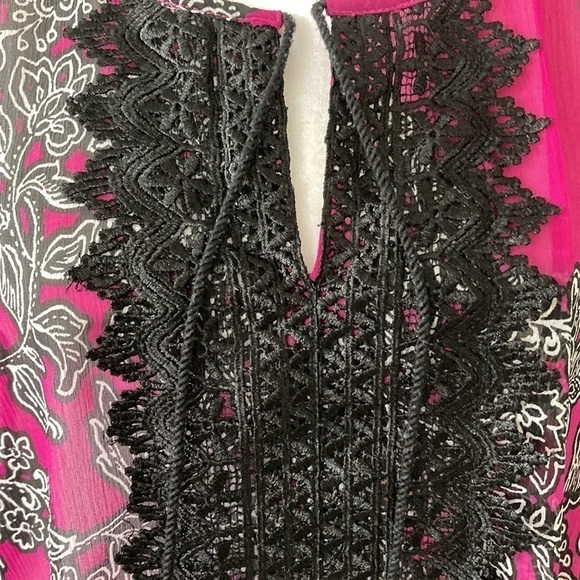 Catherines 18 womens blouse purple black sheer - Picture 4 of 9